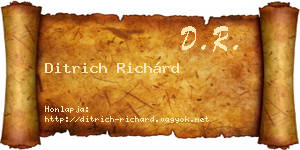 Ditrich Richárd névjegykártya
